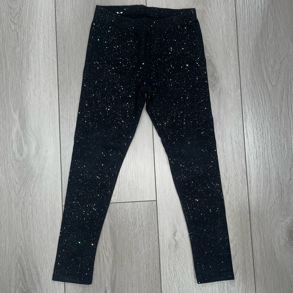 Jumping Beans Black Glitter Leggings